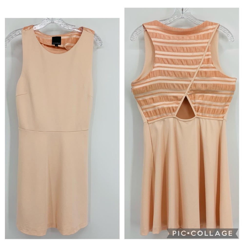 Marienbad Sleeveless Cotton Blend Blush Mini Dress Size M
